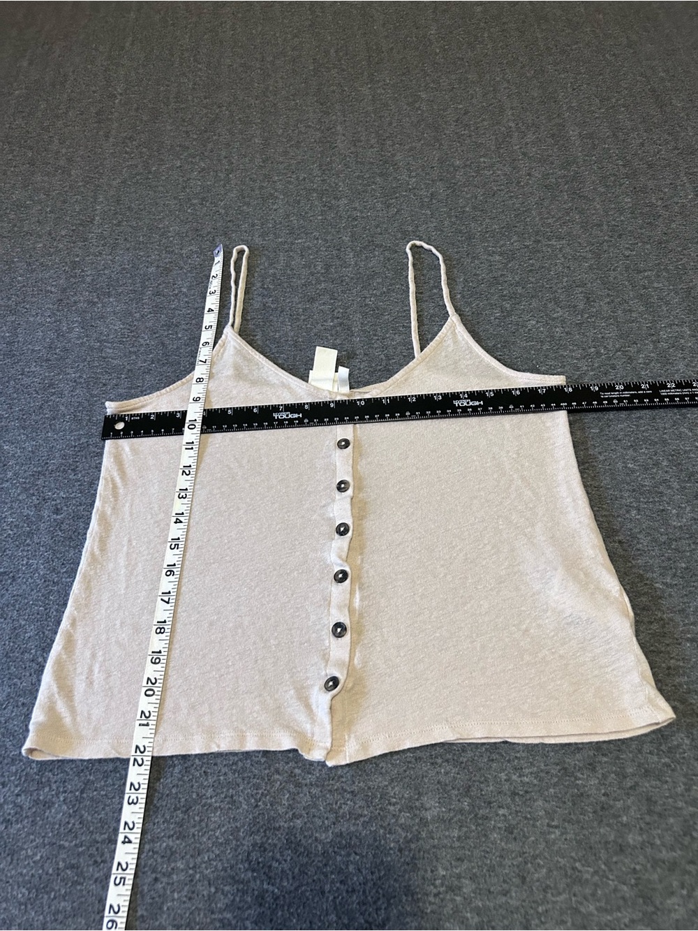 H&M L.O.G.G. Women’s Linen Blend Button-Front Cami Tank Top - Picture 7 of 7